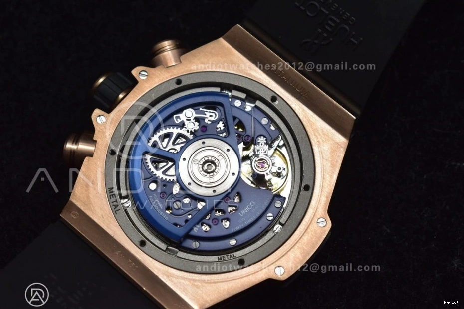 on 1:1 RG Strap Blue Unico Big Best Rubber Skeleton Blue Hublot Bang Dial ZF A1280 Edition 1122
